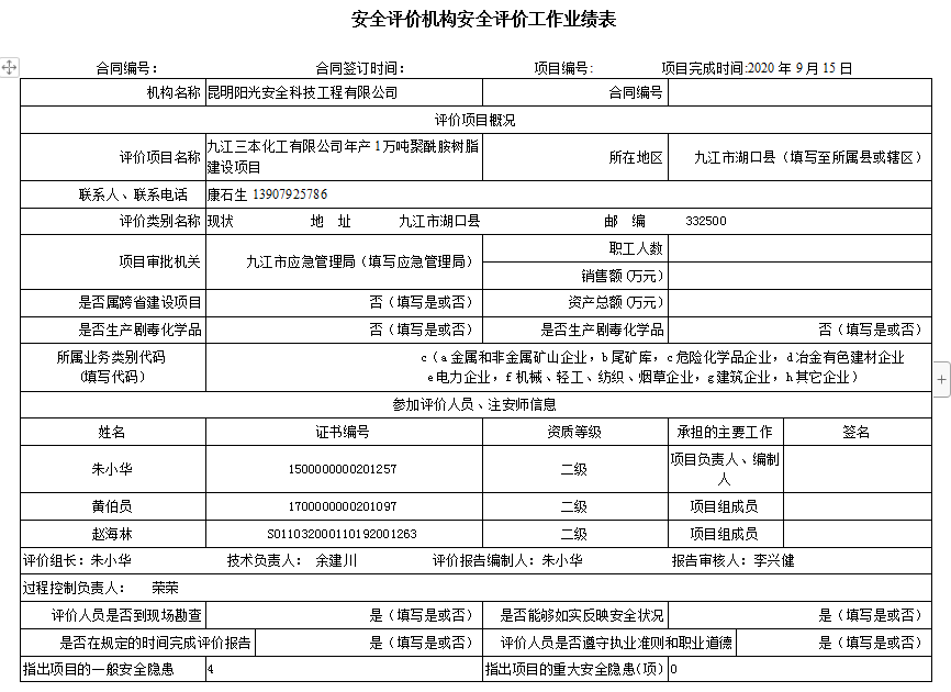 九江三本化工有限公司年产1万吨聚酰胺树脂建设项目