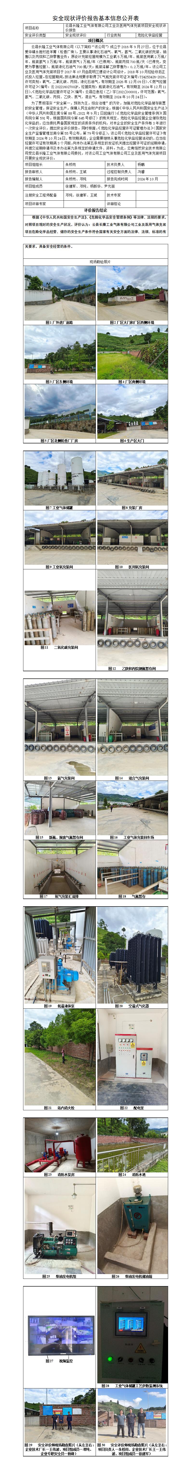 基本信息公开表——云县长隆公司气体充装项目现状评价